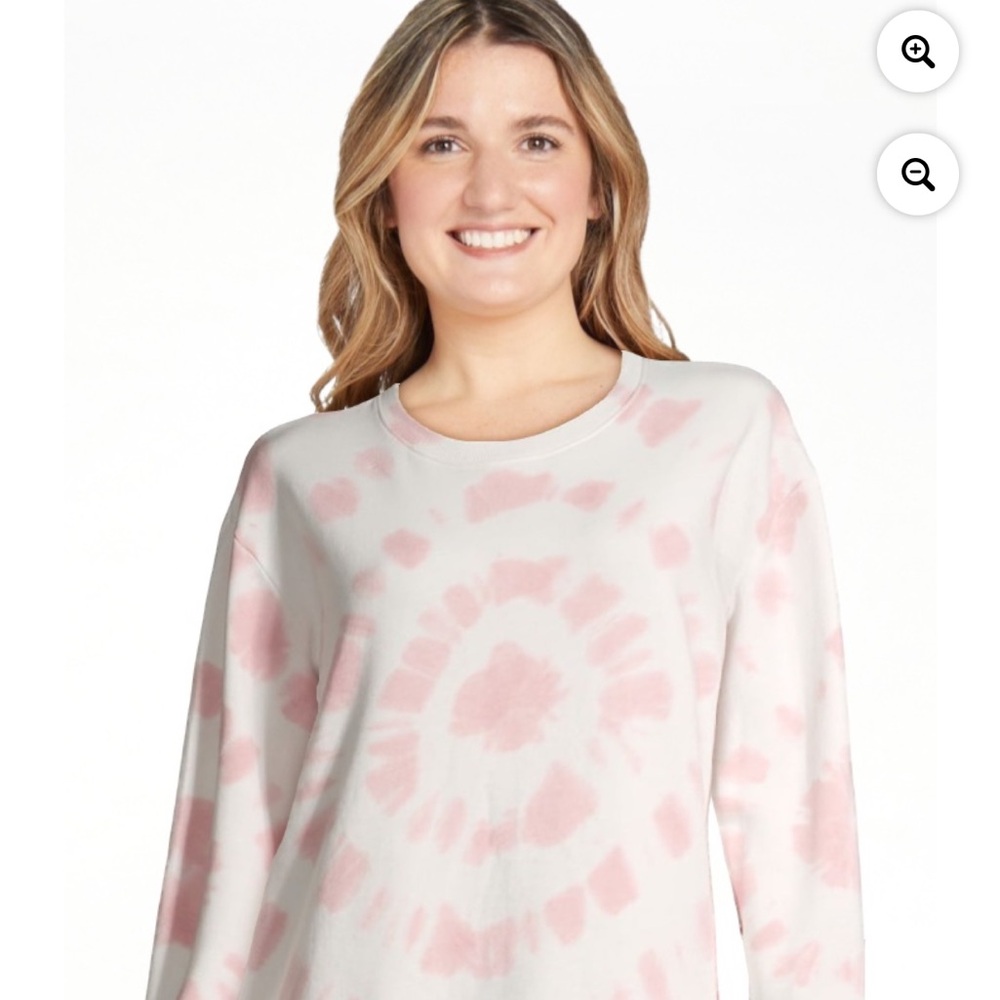 Time and Tru Pink Tie Dye Sweatshirt XL Crewneck Pullover